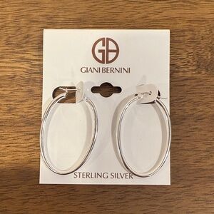 Giani Bernini Silver Oval Hoop Earrings